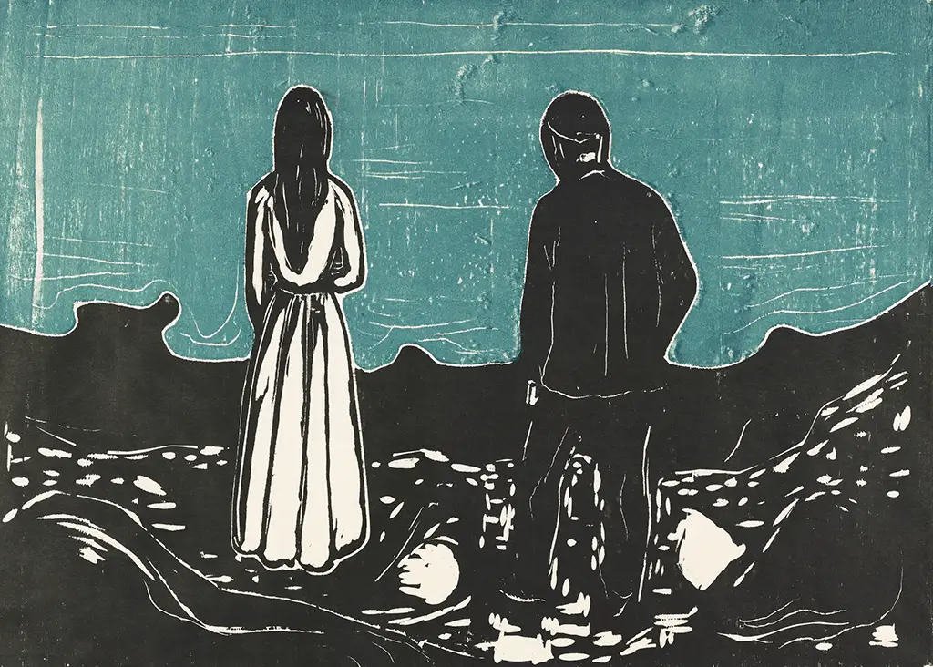 The Lonely Ones by Edvard Munch (Lithographic Print)